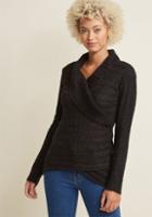 Modcloth The Layer The Land Long Sleeve Sweater In Pepper In 2x