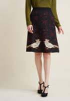 Modcloth Sweater Knit Midi Skirt With Birds In 3x