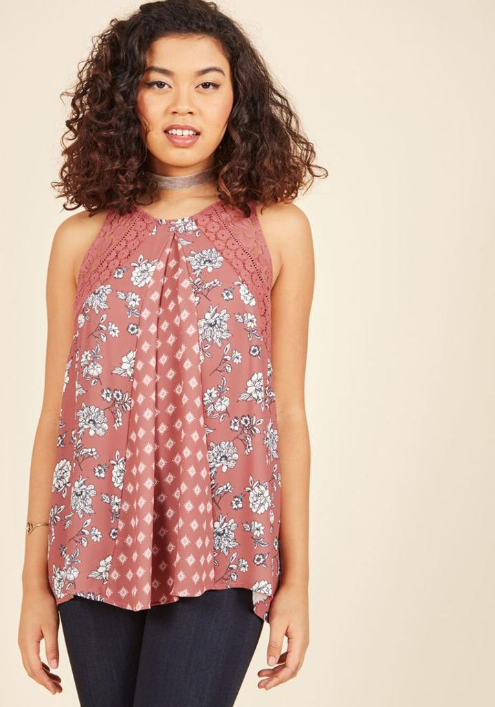 Modcloth Library Leisure Sleeveless Top