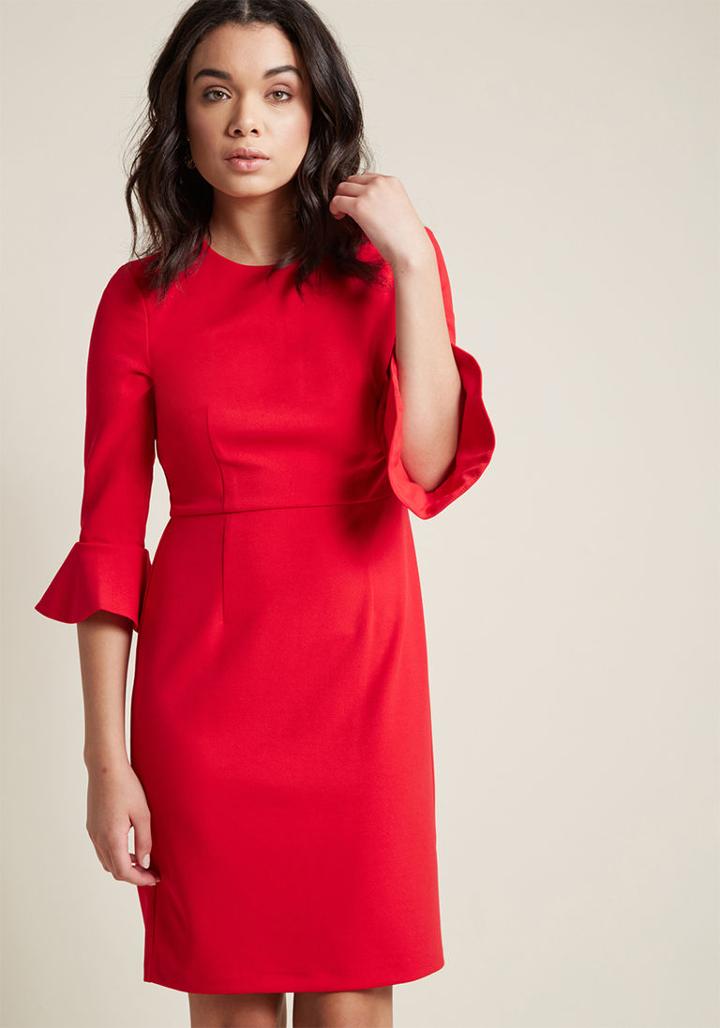 Modcloth Royal Palette Sheath Dress In Scarlet In 0