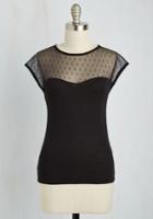  The Answer Is Sheer Top In Black In S