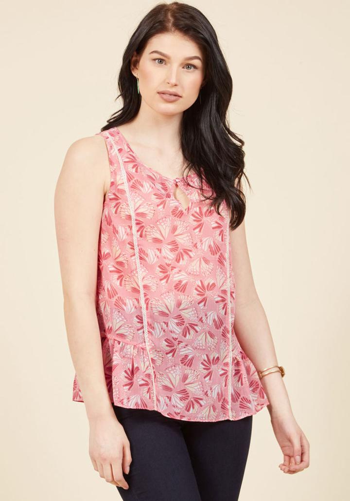  Brunch's Best Sleeveless Top In Butterflies In M