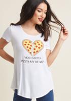 Modcloth You Gotta Pizza My Heart Graphic Tee In Xl