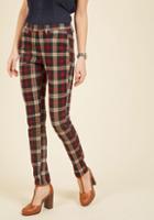 Modcloth Slow And Edgy Wins The Race Pants In Red Plaid In Xl