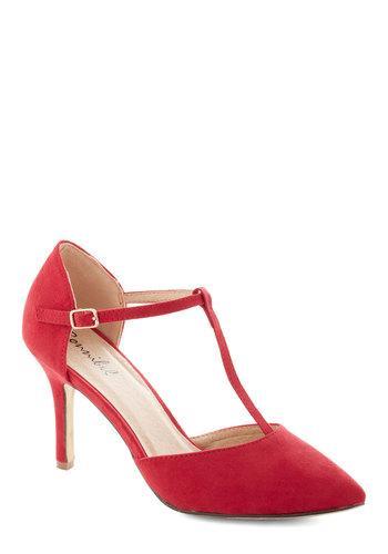 Shoe Magnate Inc Get It, Got It, Go-see Heel In Red From Modcloth