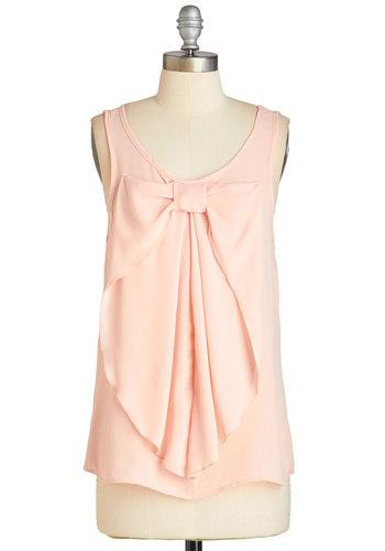 Mezzanine Hello, Bow! Top In Blush