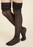 Modcloth Put Your Strut In Me Thigh Highs In Black