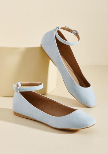 Modcloth Every Step You Take Vegan Flat In Ice In 8