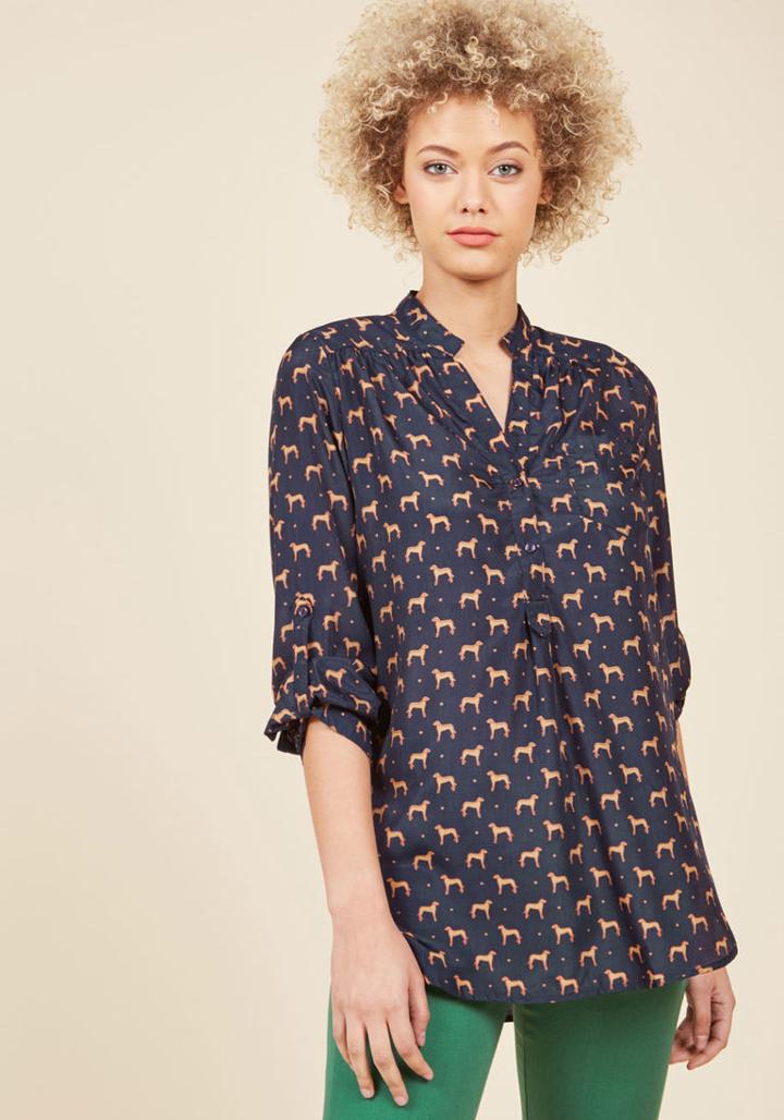 Modcloth Falling In Puppy Love Tunic In Dogs