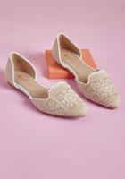 Restricted Well-stepped D'orsay Flat In Beige Blossom In 9