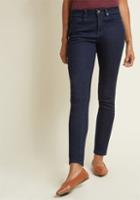 Modcloth Basic Mid-rise Skinny Jeans In Dark Wash In 3x