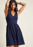 Modcloth Best Supporting Style Lace Dress In Navy