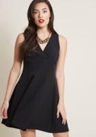 Modcloth Empire Waist A-line Dress In Black In 2x