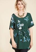  Medium Format Memory Floral Tunic In Forest In 1x