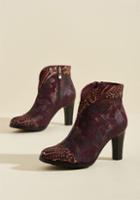 Modcloth Deserved Decadence Leather Bootie In 37