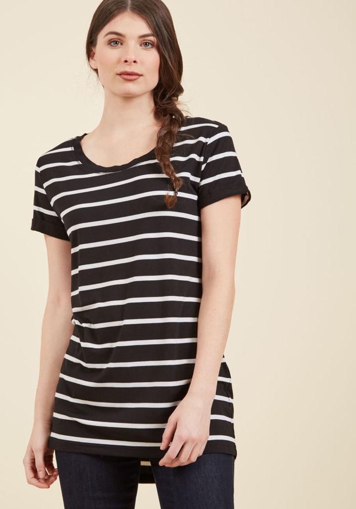  Simplicity On A Saturday Tunic In Black Stripes In S