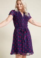 Modcloth Office Hours Enlightenment A-line Dress In Dots In 16