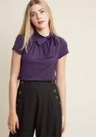 Modcloth Advert Yourself Knit Top In Royal Purple In Xl