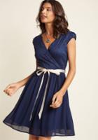 Modcloth Beautifully Bubbly A-line Dress In Navy In S