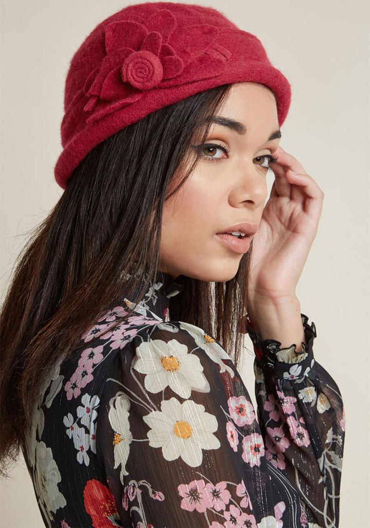 Modcloth Fleur De Glee Wool Hat