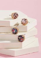 Modcloth Glitter And Glee Earring Set In Multi & Rose Gold