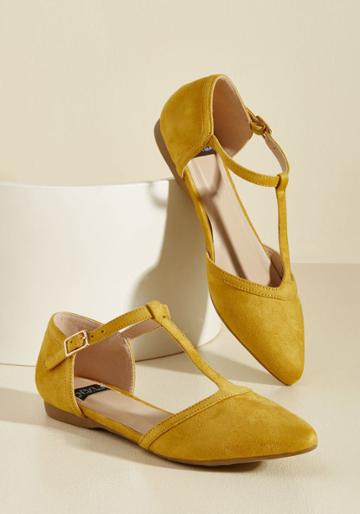 Modcloth Turn Back Prime Vegan Flat In Marigold