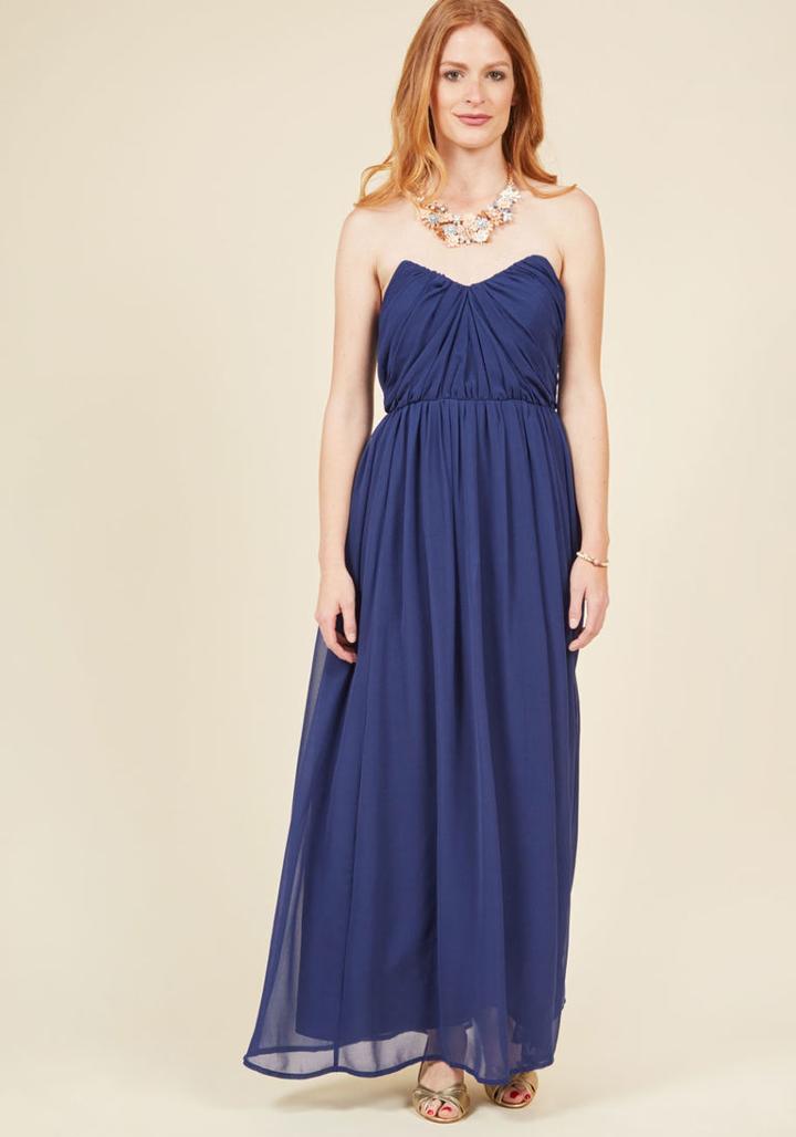  Genuine Grandeur Maxi Dress In Navy In Xl