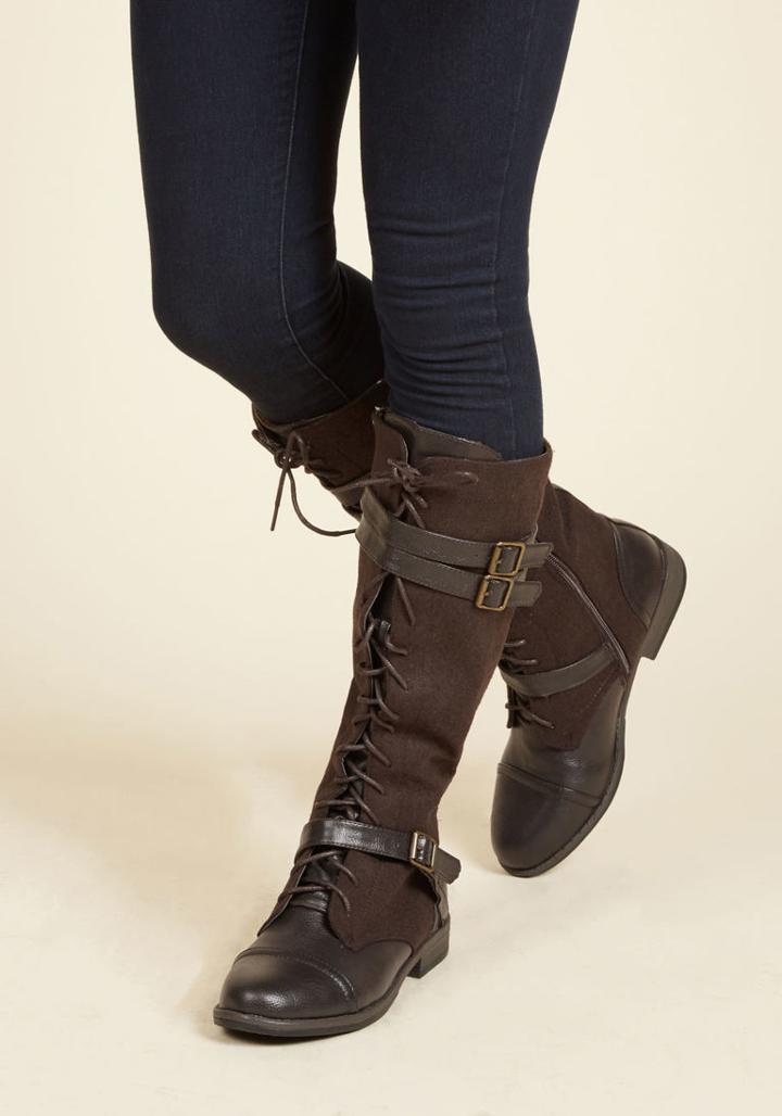 Modcloth Band At Attention Boot In Brown