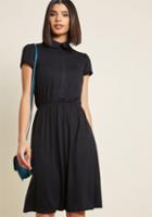 Modcloth Perfected Polish Knit Dress In Black In S