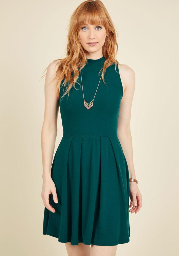 Modcloth Seeking Regal Advice A-line Dress In Forest