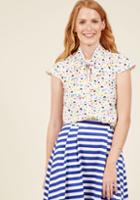  Sophistication With A Smile Button-up Top In Xs