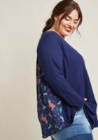 Modcloth Waffle Knit Twofer Top In L