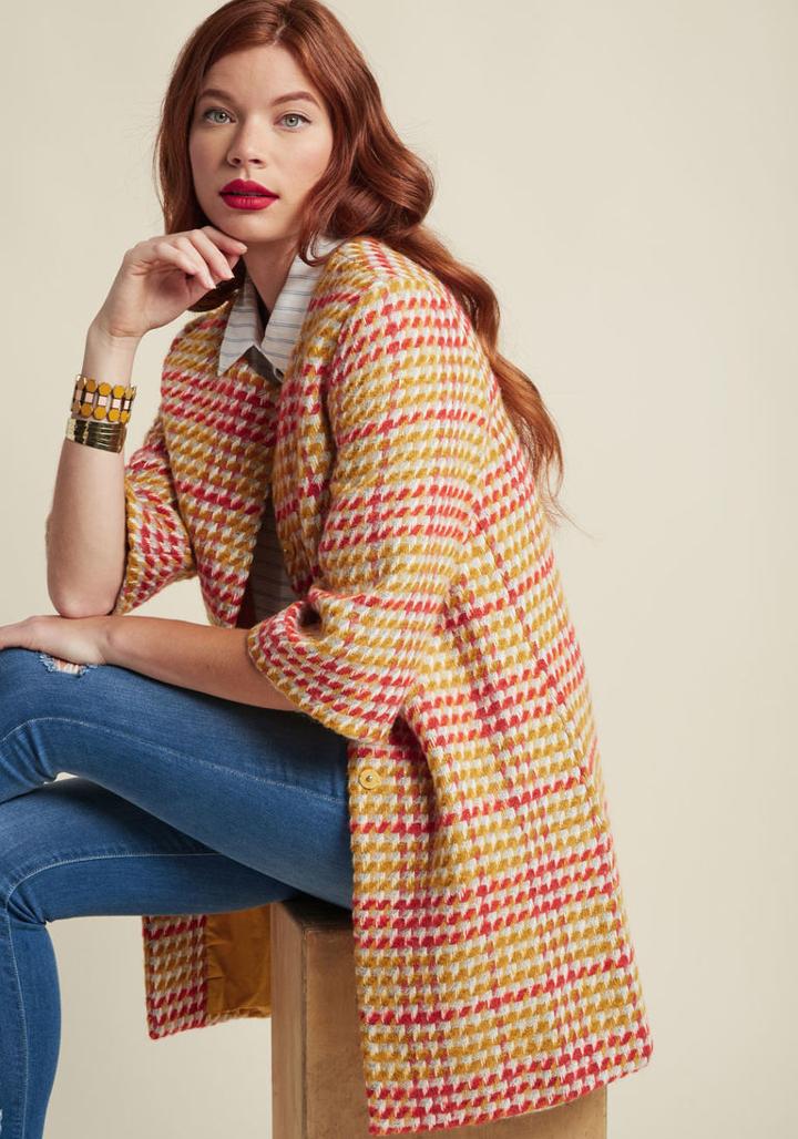 Modcloth Retro Declaration Coat In Xs