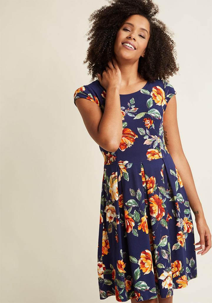 Modcloth Fresh Feedback A-line Dress In S