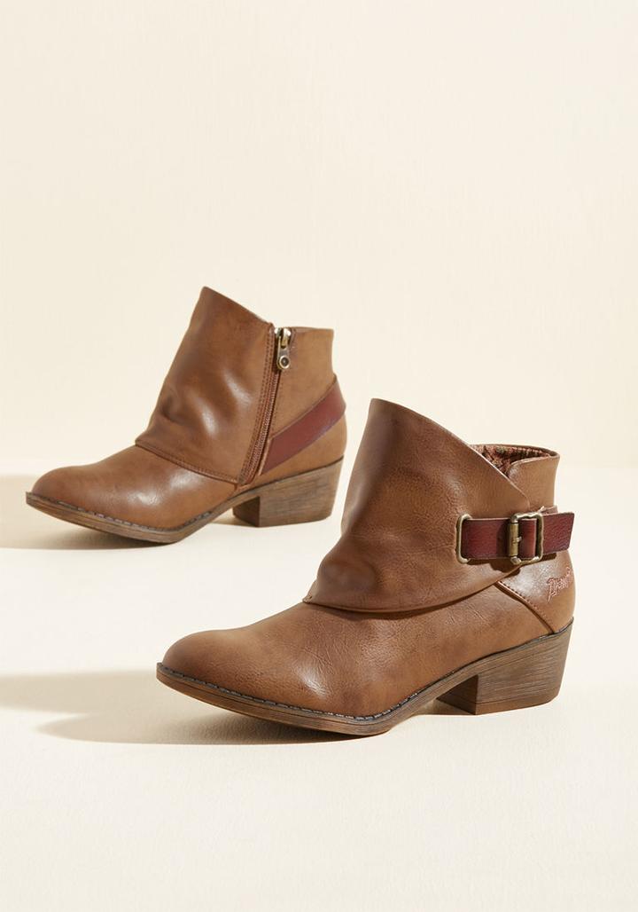 Blowfish Uptown Trot Ankle Bootie In Brown In 7