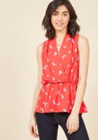  Great Gal In The Corner Office Sleeveless Top In Melon In L