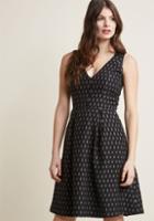Modcloth Fun Sleeveless Fit And Flare Dress In Black Lipstick In 10