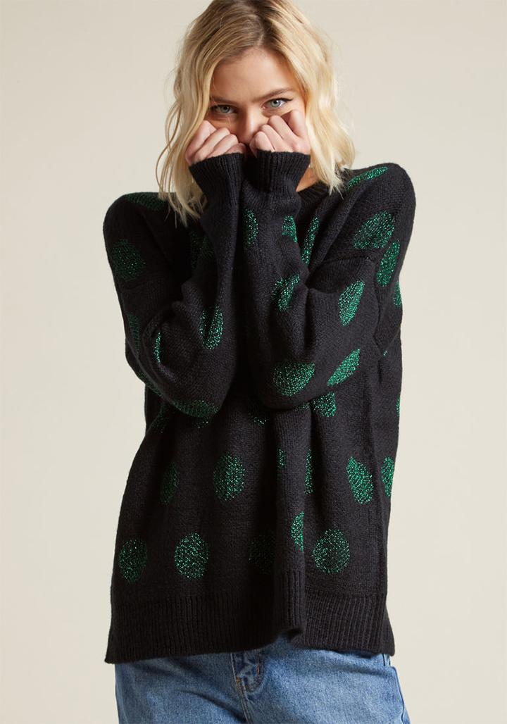 Companiafantastica Compania Fantastica Pullover Sweater With Metallic Dots In M