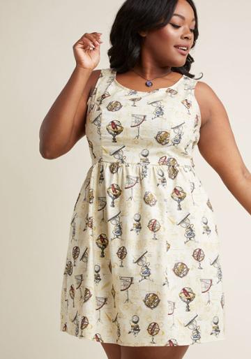 Modcloth Unprecedented Panache A-line Dress In Astronomy In S