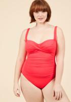 Modcloth Summer In The Sizzle One-piece Swimsuit In Watermelon