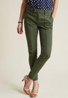 Modcloth Pocketed Professional Pants In Green In Xl