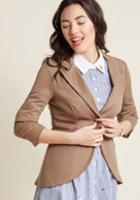 Modcloth Fine And Sandy Blazer In Tan In 4x