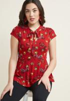 Modcloth Feeling Feminine Knit Top In Red Bicycles In S