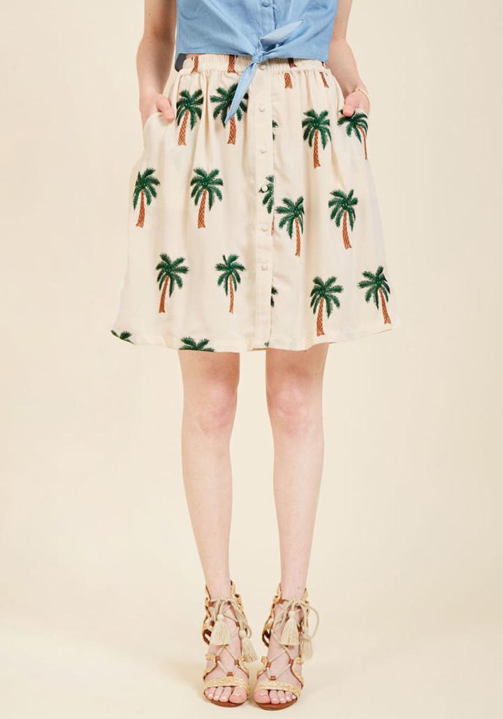 Modcloth Palm And Collected Mini Skirt