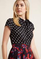 Modcloth Advert Yourself Polka Dot Top In Black Dots