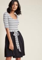 Modcloth In The Very Near Twofer A-line Dress In Monochrome In Xl