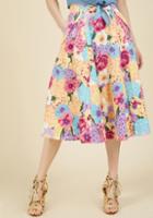 Modcloth Off In My Own Whirl Midi Skirt In Blossoms