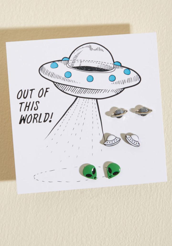 Modcloth Time And A Space Earring Set