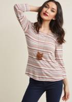 Modcloth Wide Neck 3/4 Sleeve Top In L