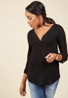 Everyday Upgrade Long Sleeve Top In Black In Xs